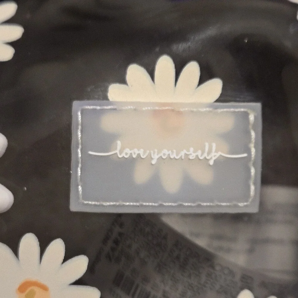 Zara Clear Smokey Boho Daisy Print Dark Romance See Thru Crossbody Bag Purse‎